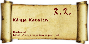 Kánya Katalin névjegykártya